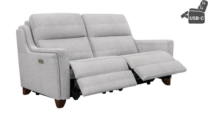 Parker Knoll Portland Large 2 Seat Recliner Headrest Lumbar USB Latitude Duck Egg Mahogany Leg